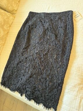 Rachel Parcell Black Lace Pencil Skirt